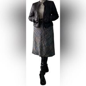 Kenneth Cole Tweed midi Skirt Size 14 EUC wool blend (60% wool)